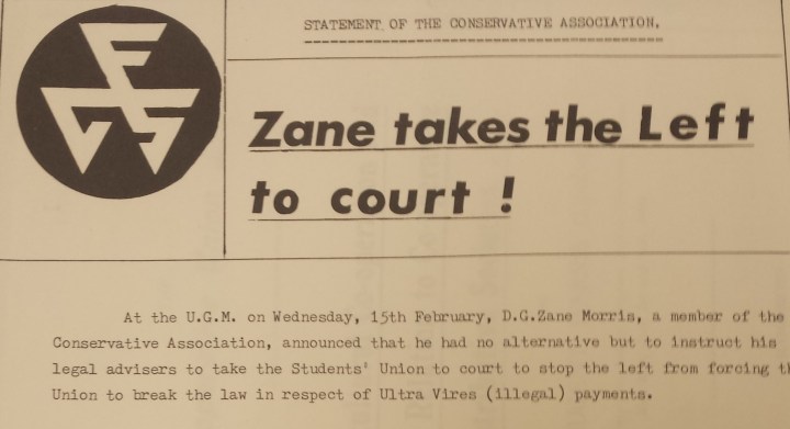1978, Tory leaflet on suing over Ultra Vires